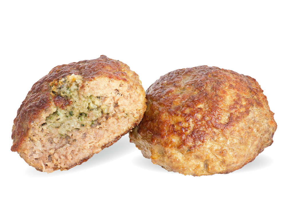 Fårfärsbiff fylld med vitlök och örtsmör, 130g