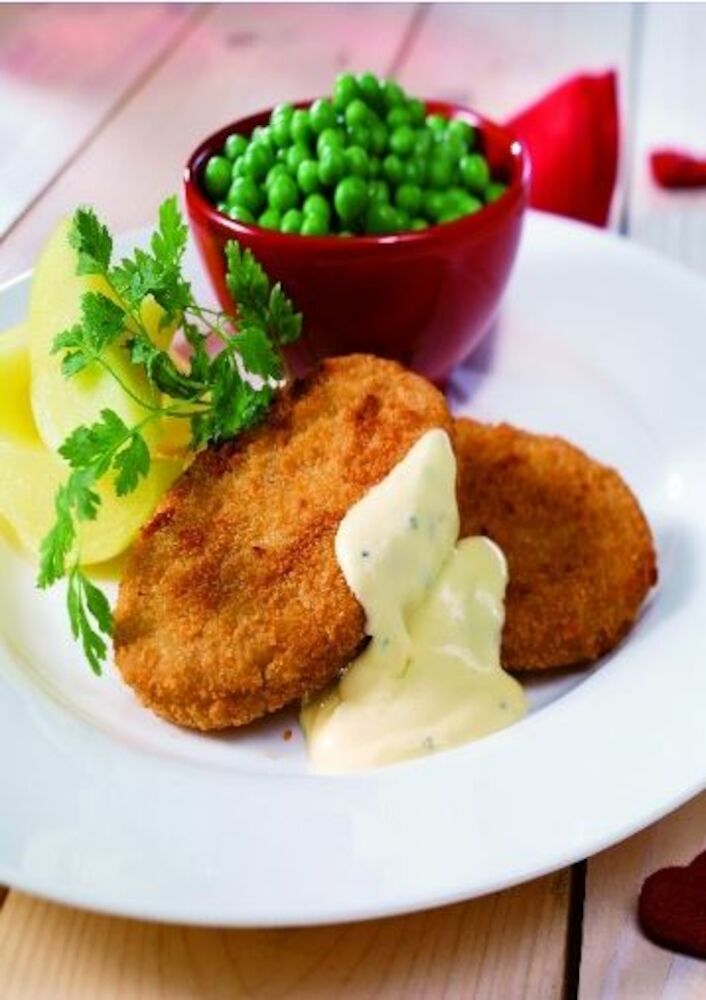 Kalkonschnitzel panerad stekt.