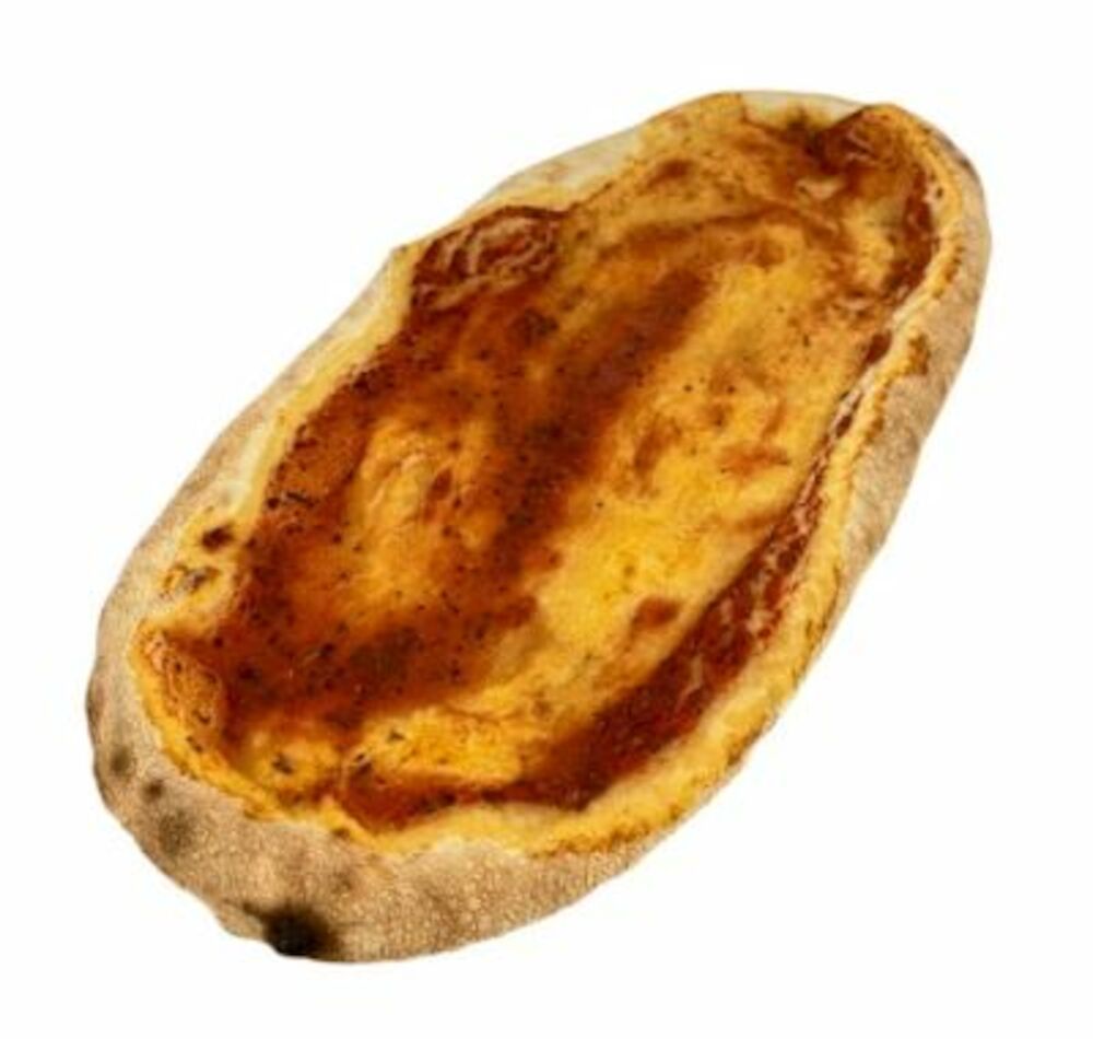 Flatbread/pizzabotten surdeg med tomatsås