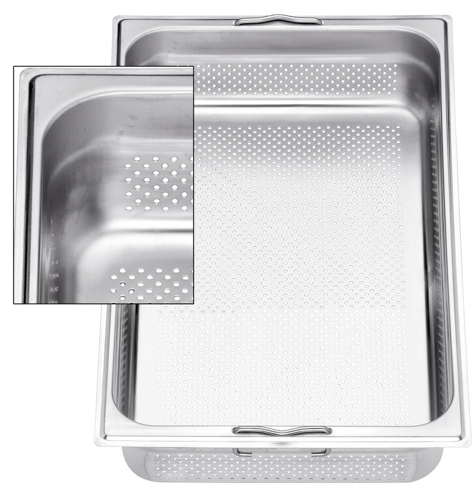 Kantin perforerad med handtag rostfri 2/3x100mm