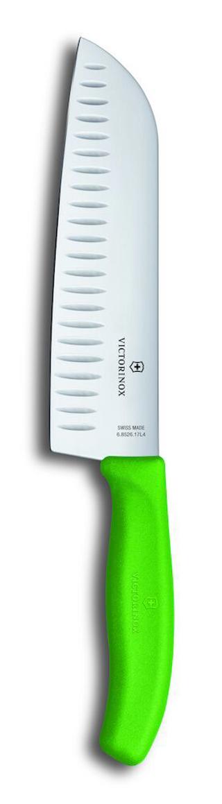 Santokukniv kulterslipad grön 17cm