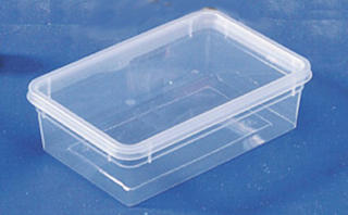 Burk med lock polypropen 18,5x12,5x5cm 0,8L