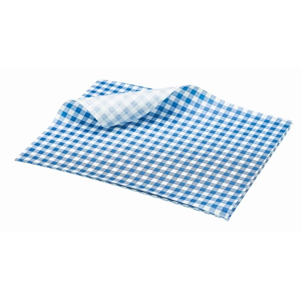 Serveringspapper blå/vit rutig 25x20cm 1000-pack
