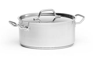 Kittel låg med lock rostfri Ø28cm h13cm 8L