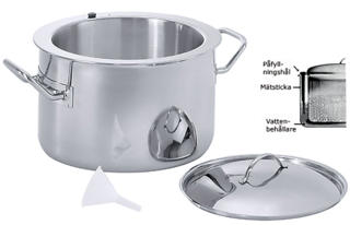 Grötkokare med lock rostfri Ø22cm h14cm 3L