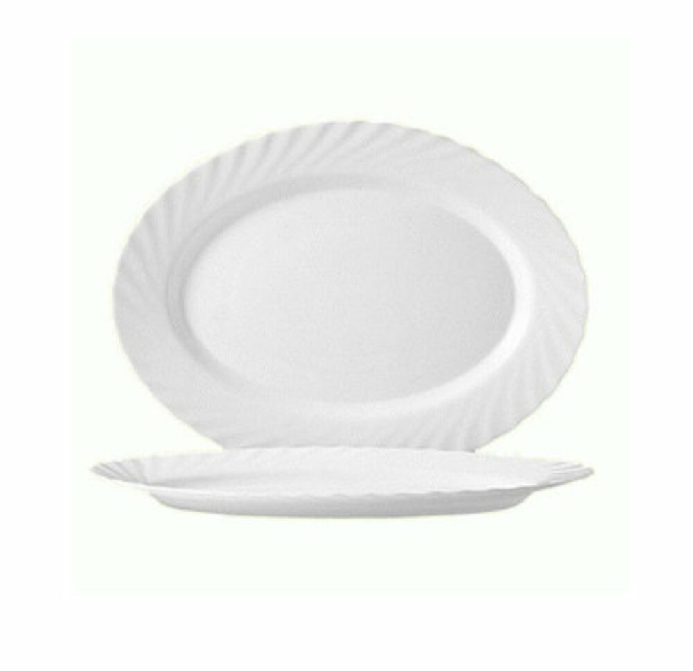 Trianon fat ovalt opalglas 22cm