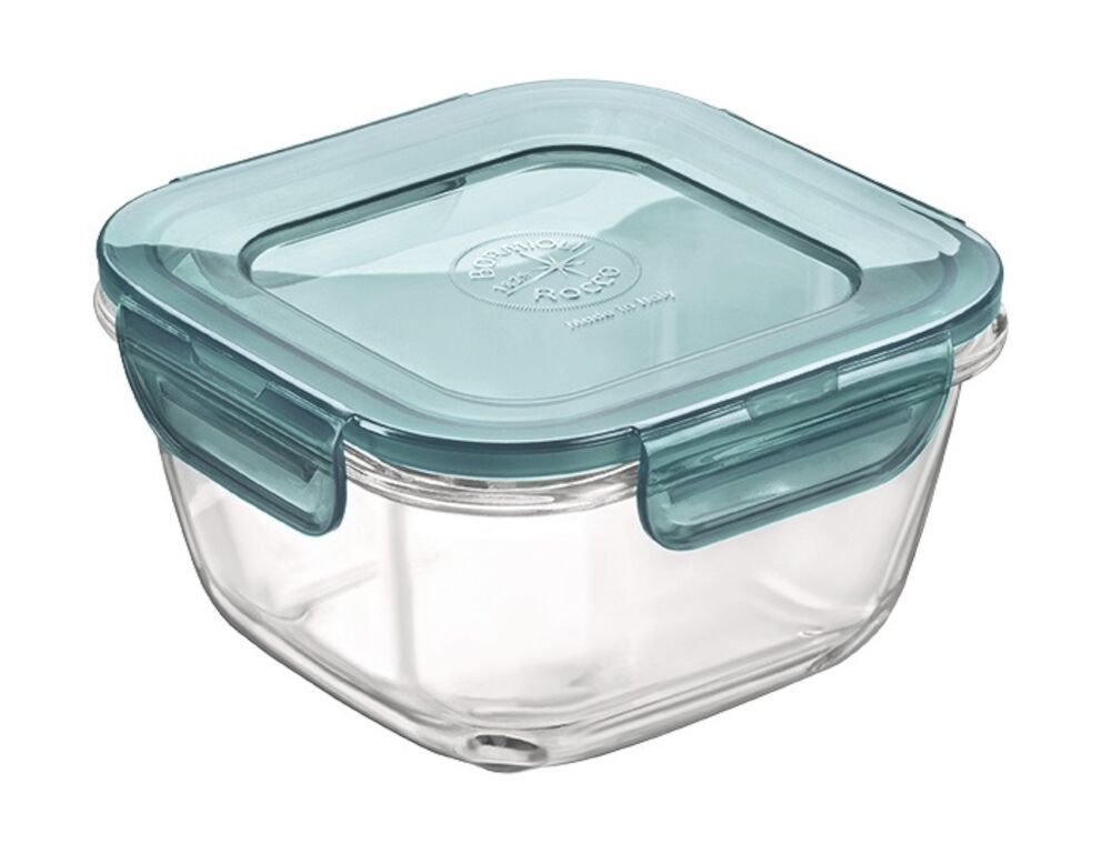 Glasburk med plastlock 12x12cm 42cl