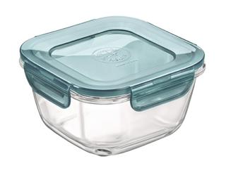 Glasburk med plastlock 12x12cm 42cl