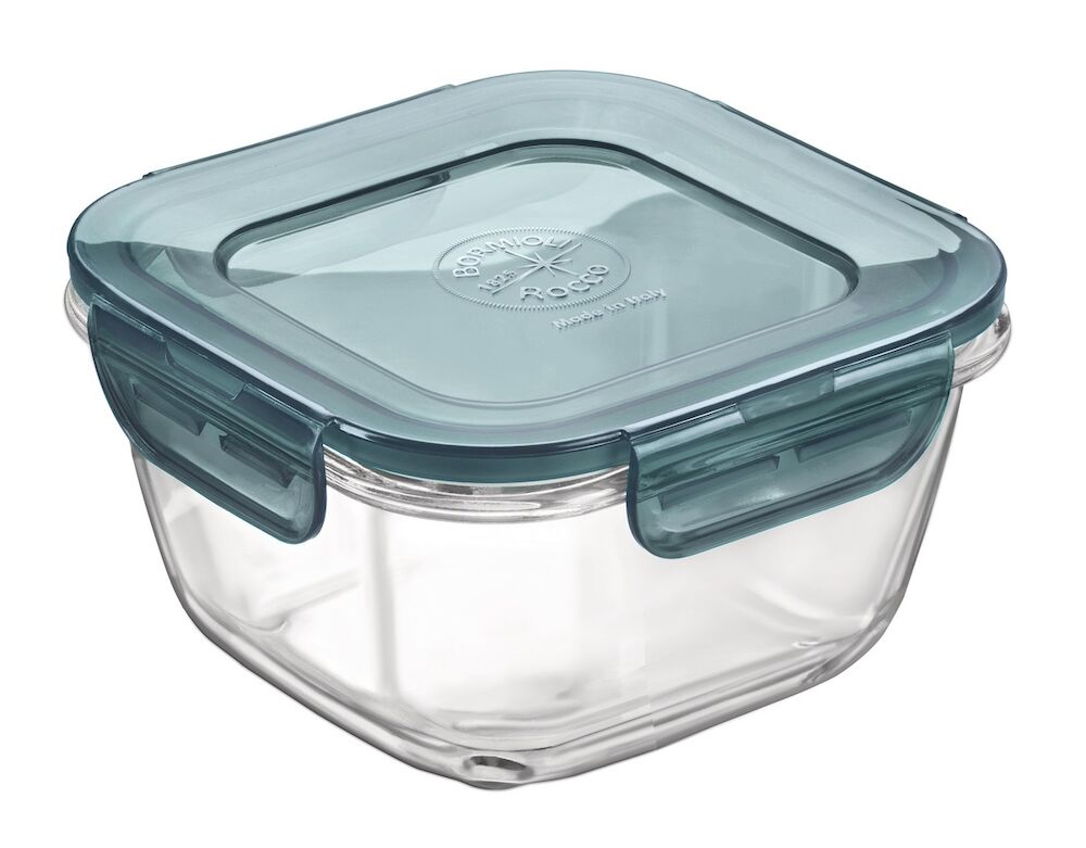 Glasburk med plastlock 14x14cm 75cl