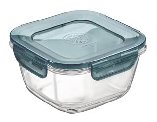 Glasburk med plastlock 14x14cm 75cl