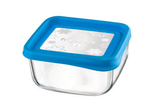 Förvaringsburk glas 75cl 15x15 cm blått lock