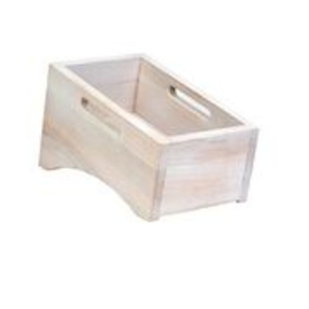 Lutad besticklåda askfärgad ek 28,5x16,3x16,7 cm