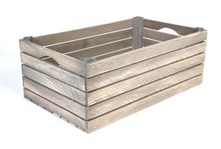 Trälåda drivvedsfärgad ek 50x30x18 cm