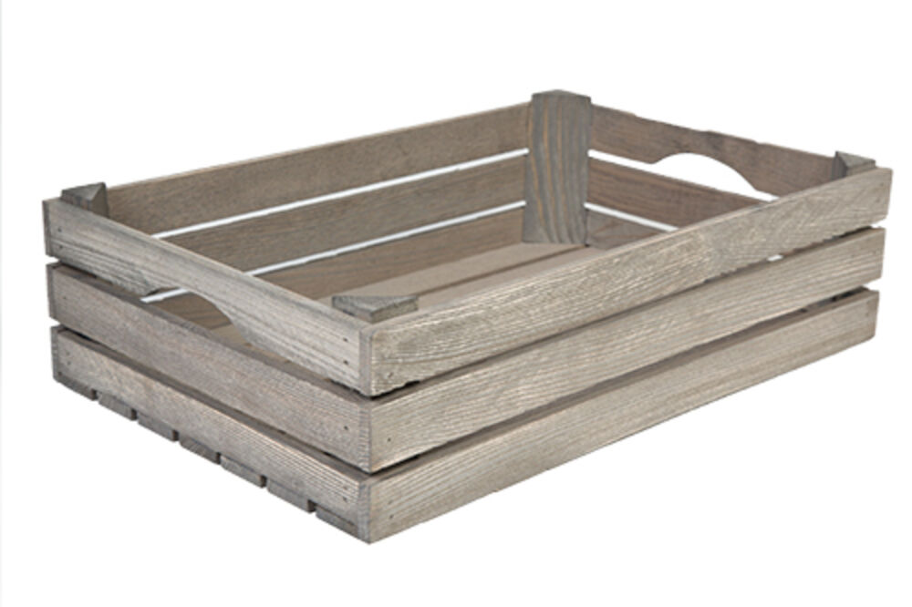 Trälåda drivvedsfärgad ek 42x27x11cm