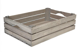 Trälåda drivvedsfärgad ek 42x27x11cm