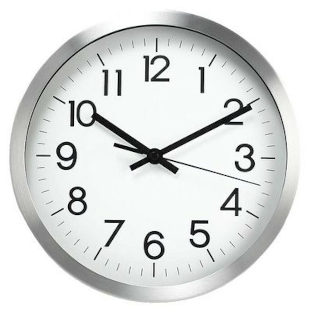 Väggur plast med aluminium ram Ø25cm