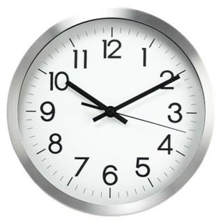 Väggur plast med aluminium ram Ø25cm