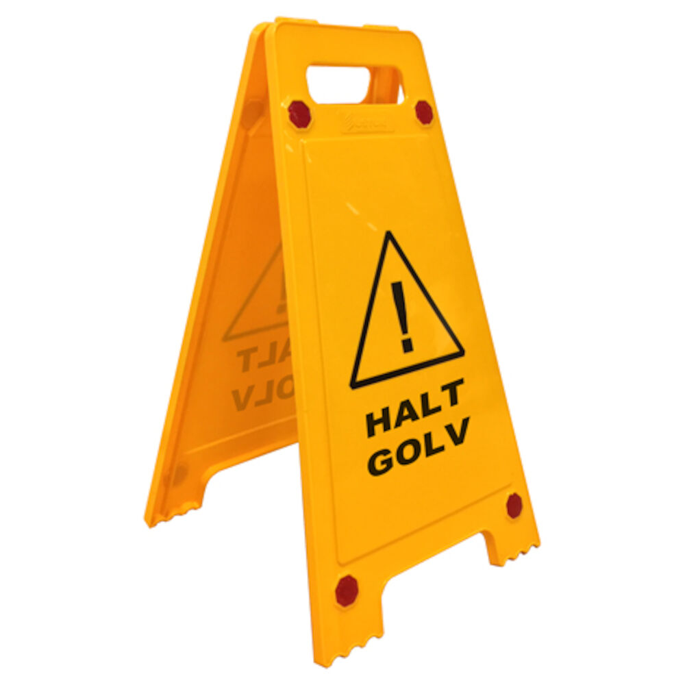 Varningsskylt Halt Golv plast gul 30x60cm