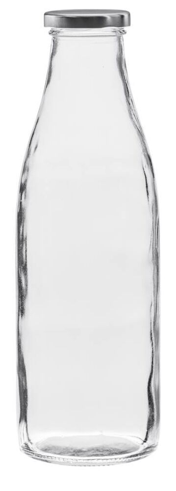 Glasflaska med skruvlock i metall 1L