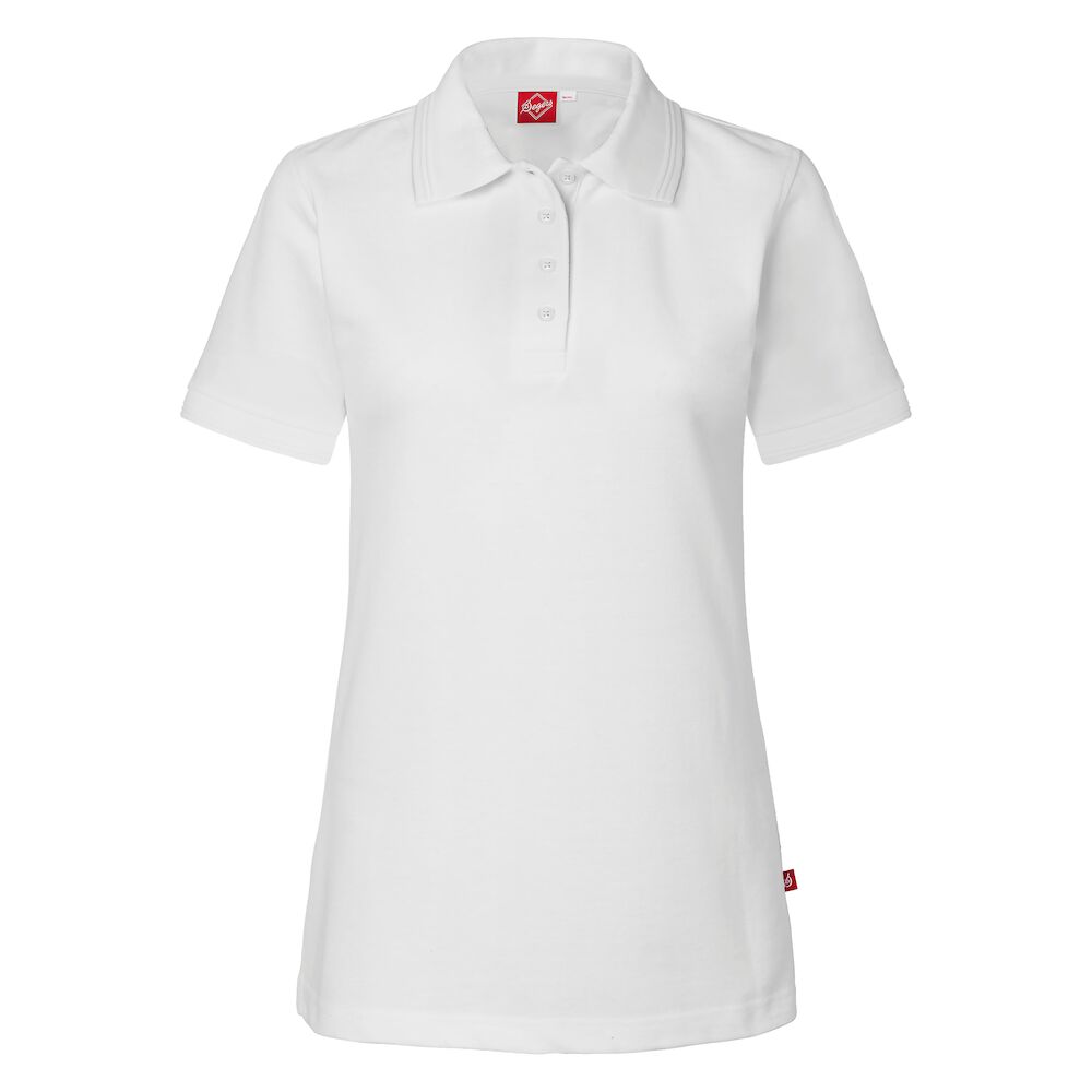 Pikétröja 6106 dam vit 4XL