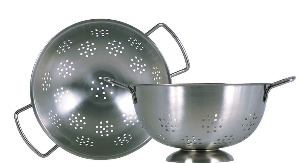 Durkslag med fot rostfri Ø23cm