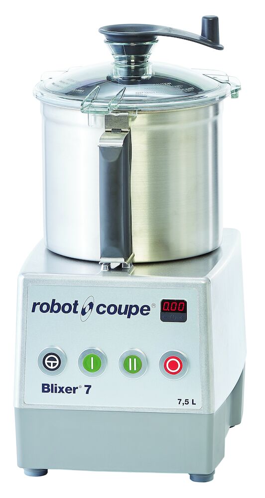 Blixer Snabbhack/mixer 7 - 2V Bänkmodell. 
7,5-liters blixertillsats. 1500/3000 v/m. 
Puls. Timer.