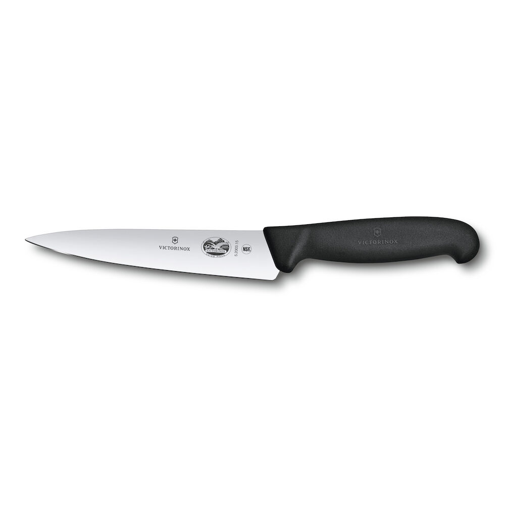 Kockkniv 15 cm svart fibrox handtag