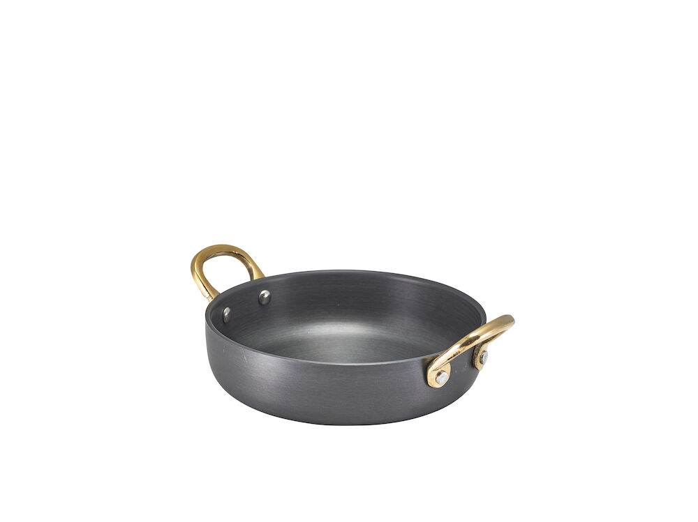 Gryta aluminium svart med mässingshandtag 
50cl Ø15cm