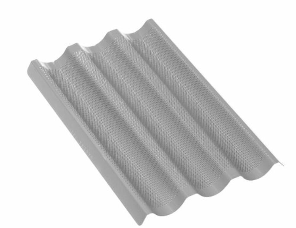Baguetteplåt 1/1 3 rännor 530x325 mm grå silikon