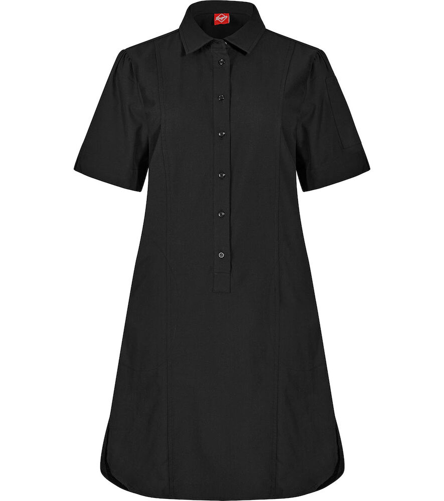 Klänning Kort Ärm Svart 3XL