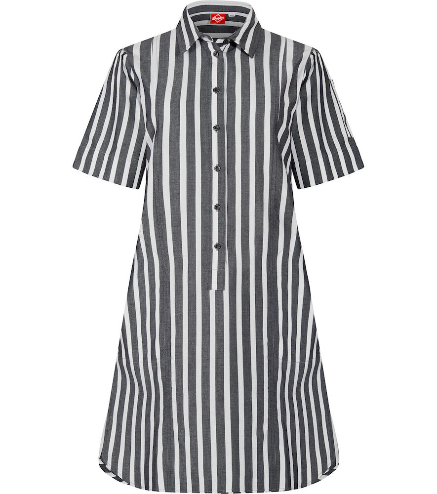 Klänning Kort Ärm Vit Svart L