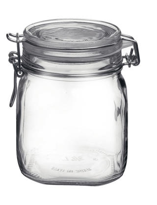Glasburk med Lock Ø10,6cm H13,6cm 75cl
