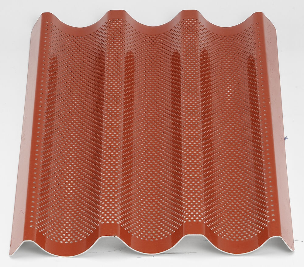 Plåt 3 rännor gummisilikon 1/1 530x325 mm rött