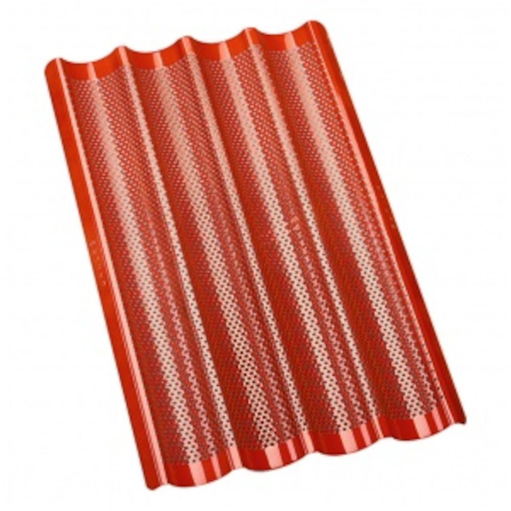 Plåt 4 rännor gummisilikon 1/1 530x325 mm Rött