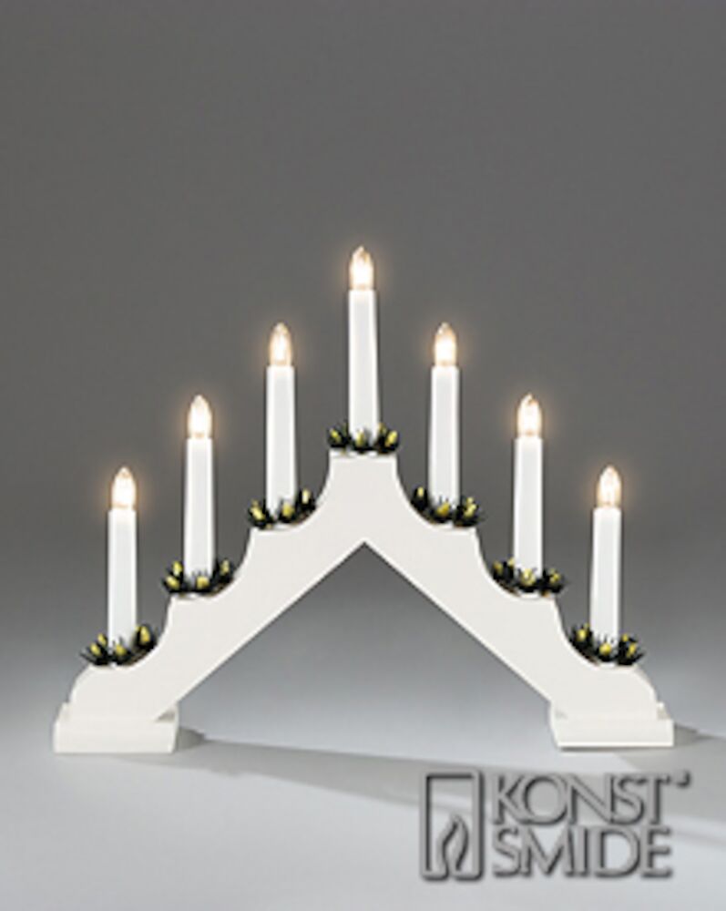 Ljusstake 7-armad vit