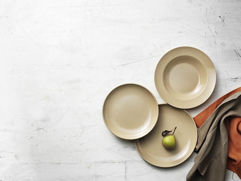 Rishusk Tallrik flat naturbeige Ø19,5cm