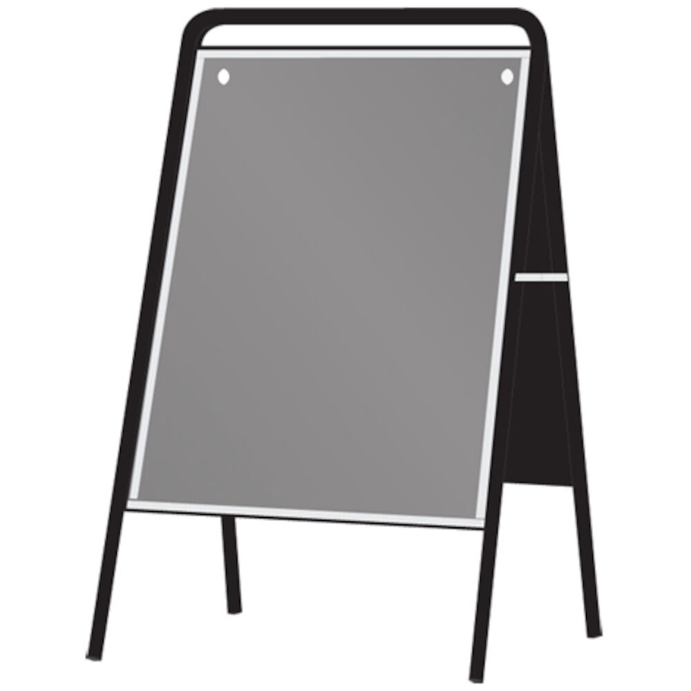 Gatupratare stål svart inkl plastfront 70x50cm