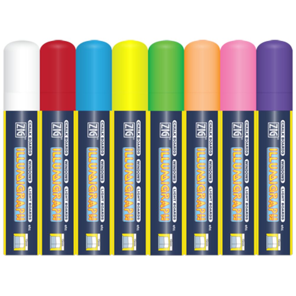 Griffelpenna vattenlöslig 8 färger 15mm 8-pack