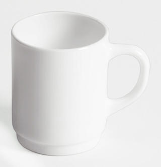 Mugg stapelbar vit glas 25cl