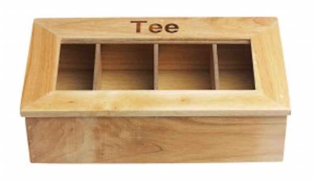 Telåda 4 fack trä 34x20x9cm