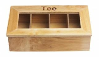 Telåda 4 fack trä 34x20x9cm