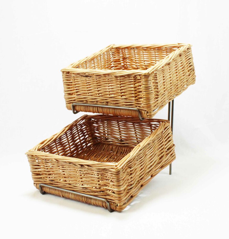 Ställning 2 våningar med korgar 27x28x11cm h35cm