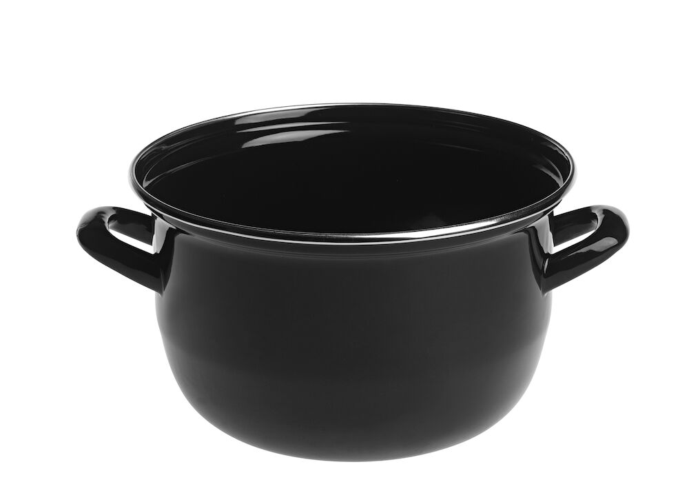 Musselgryta med lock Ø13,5cm 0,8 liter svart