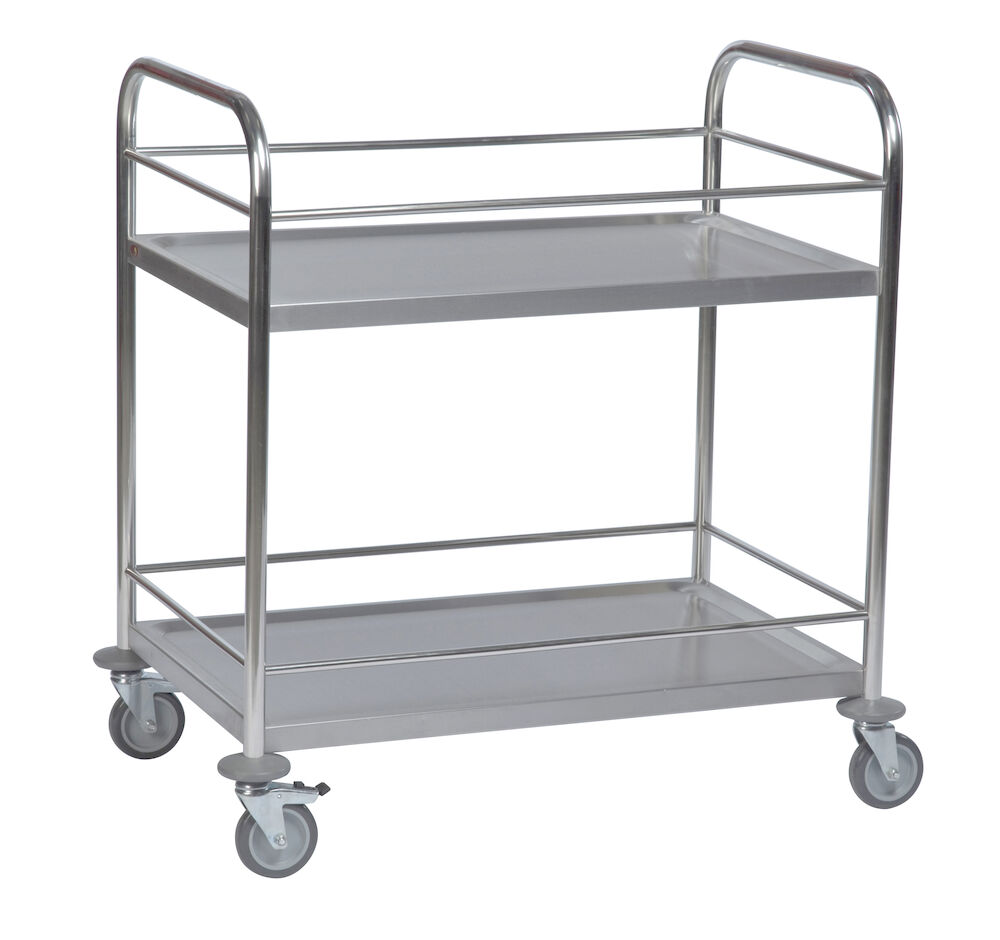 Vagn i 2 plan med sarg, rostfri