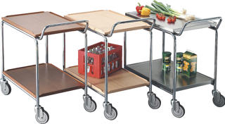 Bordsvagn 2 hyllor rostfri 90x55x95cm