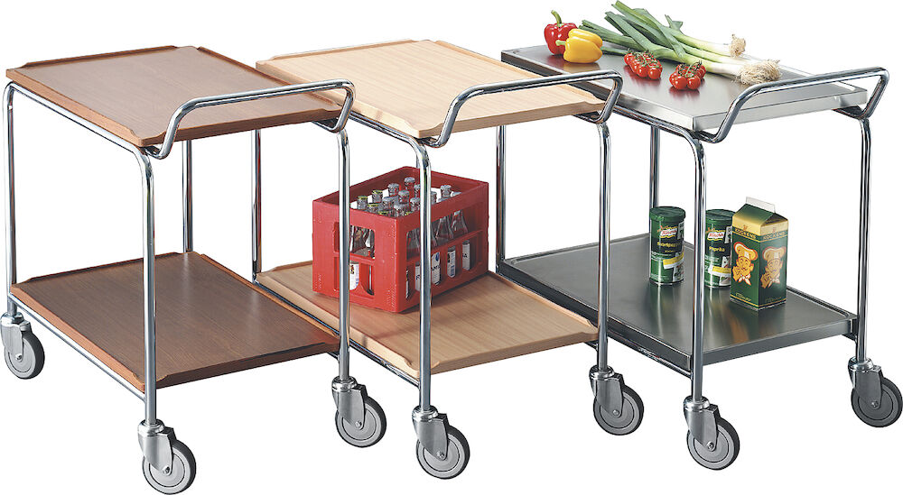 Bordsvagn 2 hyllor teak 90x55x95cm