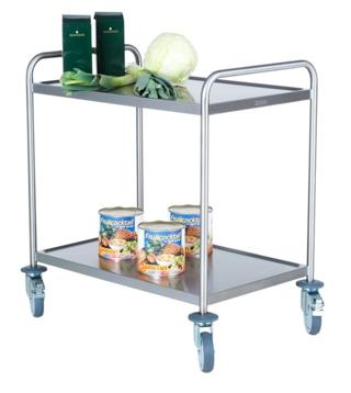Storköksvagn 2 hyllor rostfri 107x57x90cm