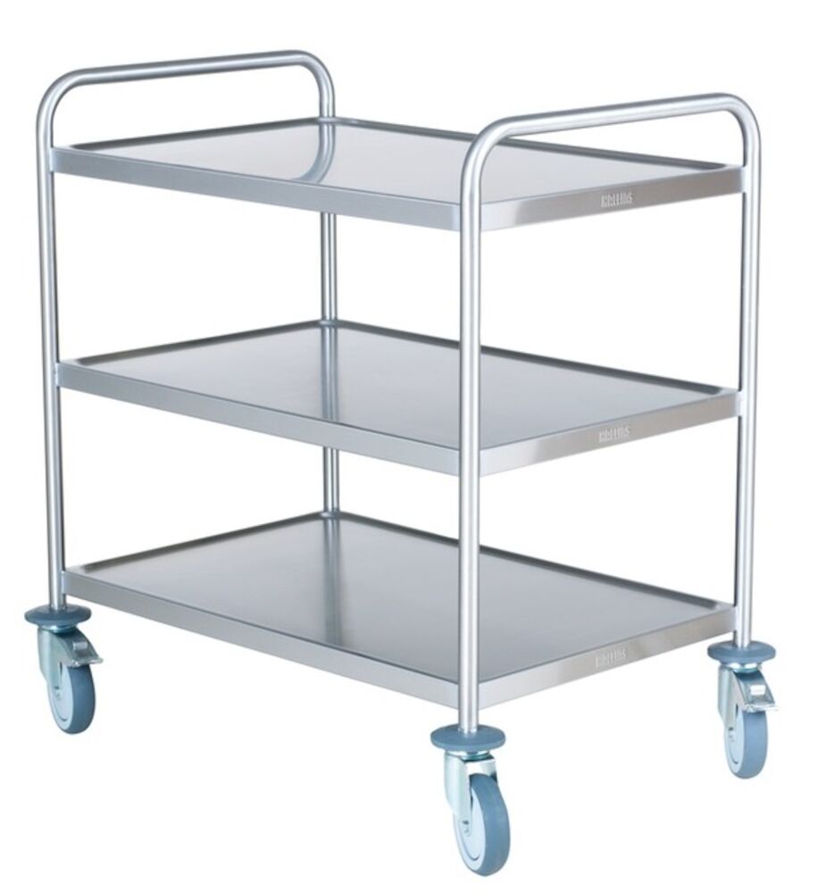 Storköksvagn 3 hyllor rostfri 90x55x90cm