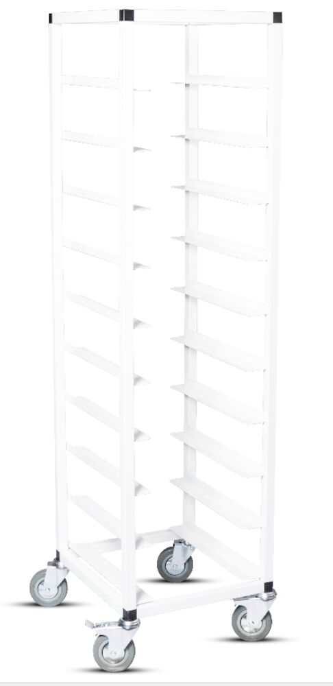 Brickvagn vitlackerad för brickor 36x28cm h152cm