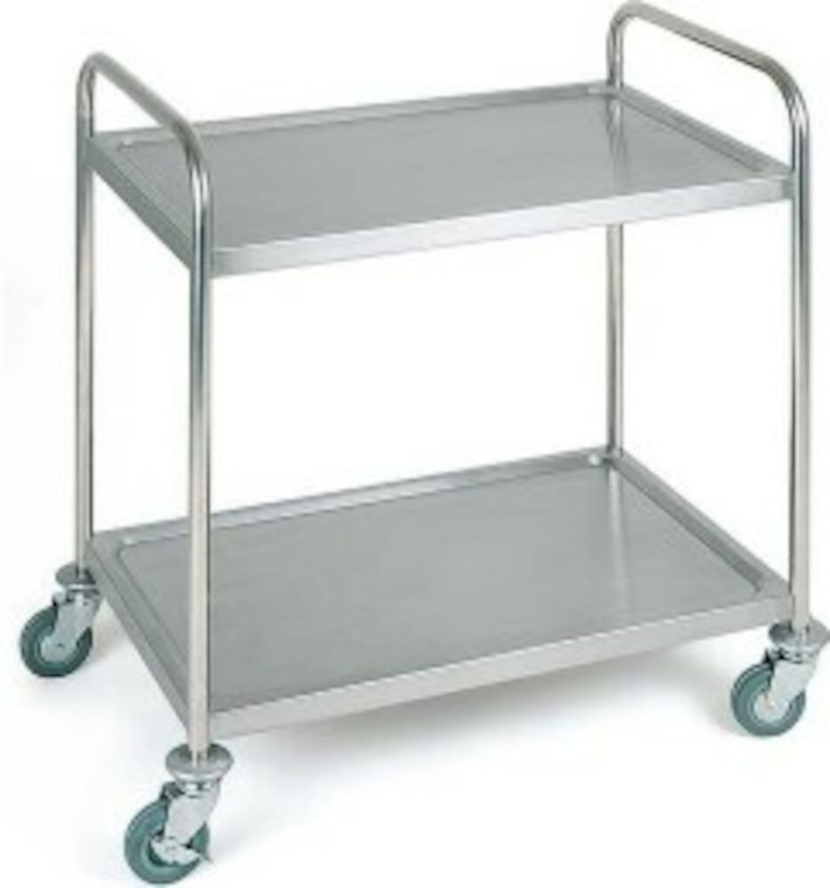 Serveringsvagn 2 hyllor rostfri 83x51x93cm